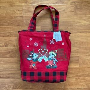 ❤️ Walt Disney World Mickey and Minnie Mouse Holiday Bag Tote NWT